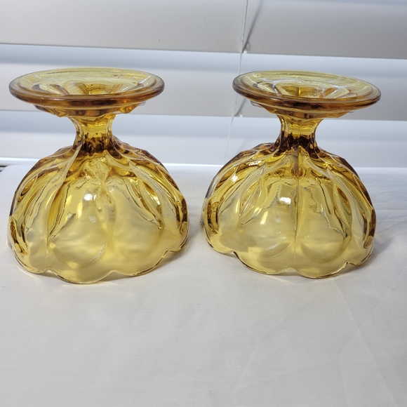 VINTAGE AMBER COMPOTE BOW 2 PICES - Picture 16 of 16